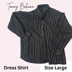 Tommy Bahama Embroidered Logo Shirt in Charcoal Gray